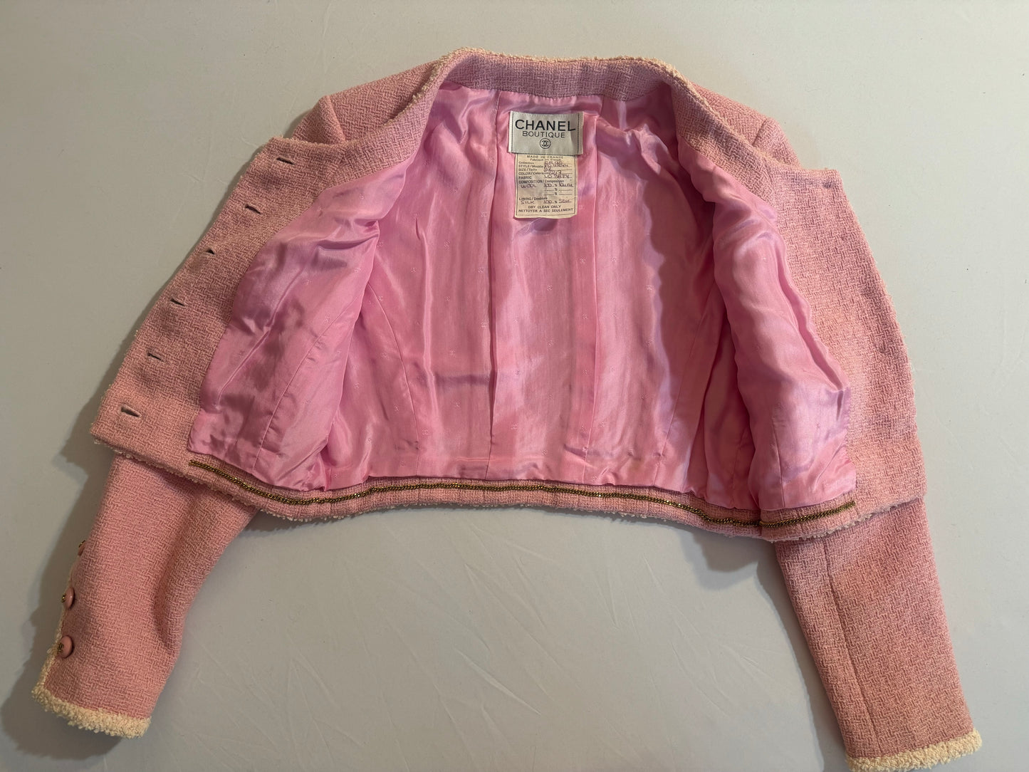 Chanel 95A Pink Cropped Jacket