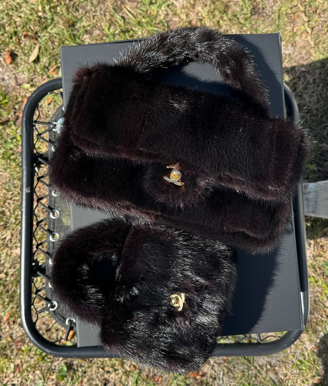 Chanel Vintage RARE Mink Kelly Parent & Child Set