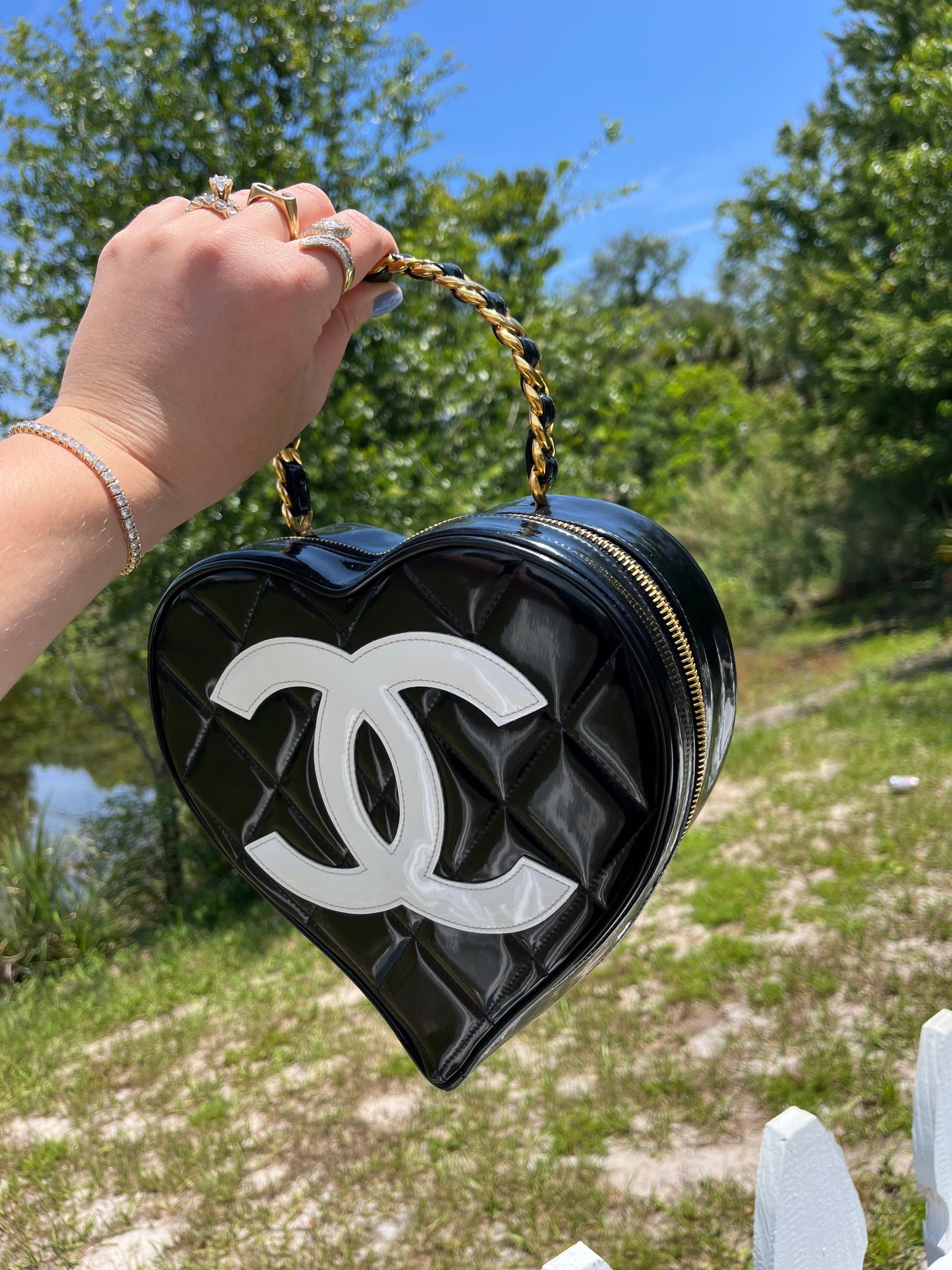 Chanel 1995 CC Heart Vanity Bag