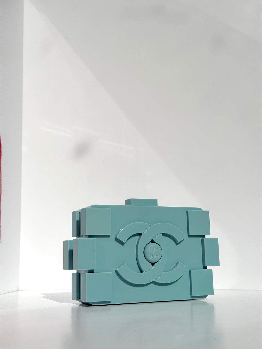 Chanel Baby Blue Plexiglass Lego Minaudiere
