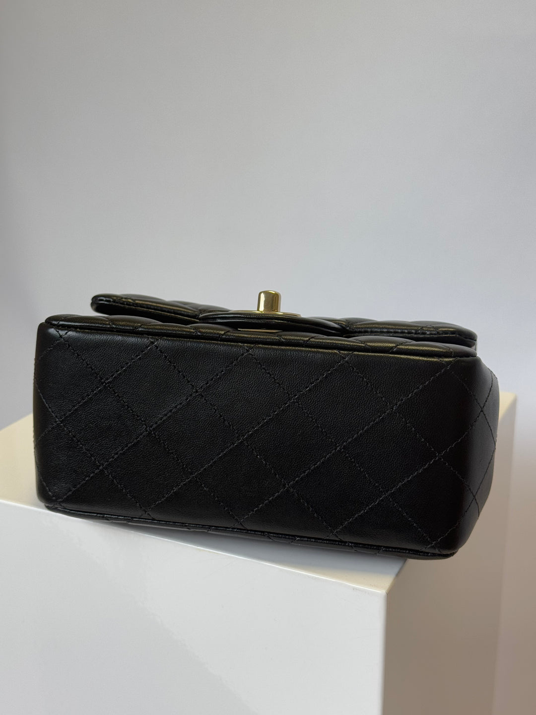 Chanel 2024 Black Mini Lambskin Square Flap Bag