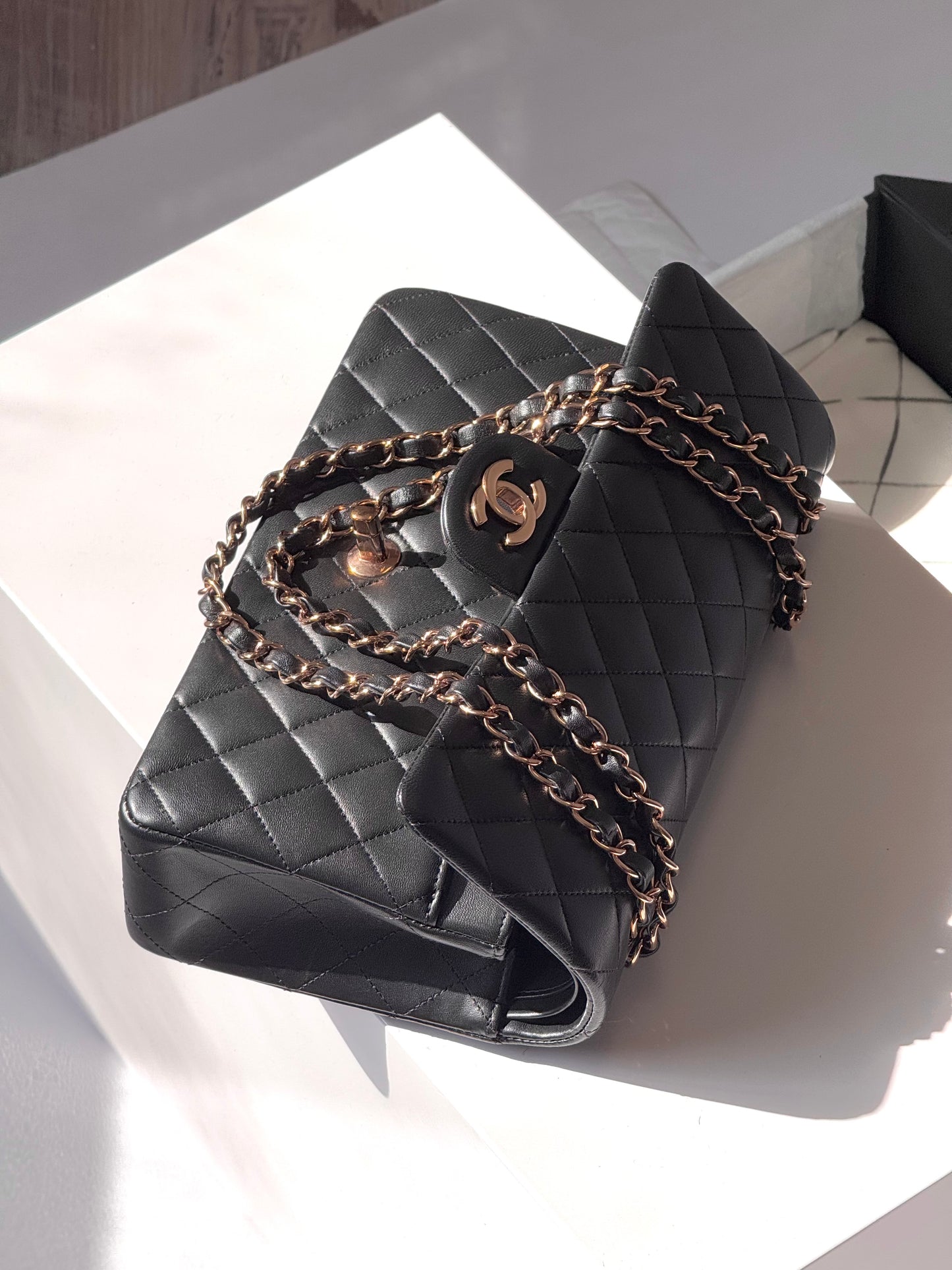 Chanel Black Medium Lambskin Flap Bag + RGHW