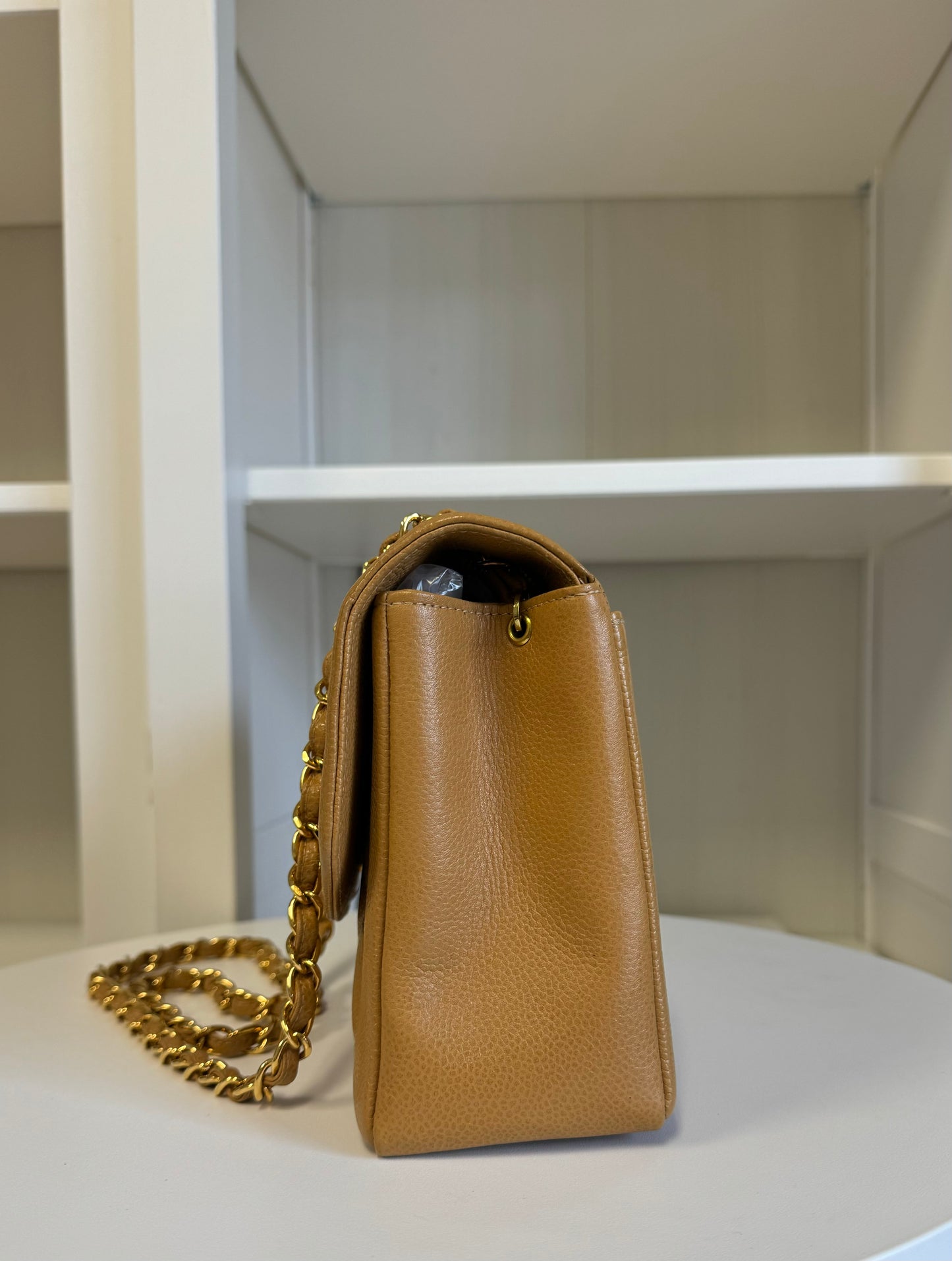 Chanel Caramel 24K Medium Caviar Diana Flap Bag