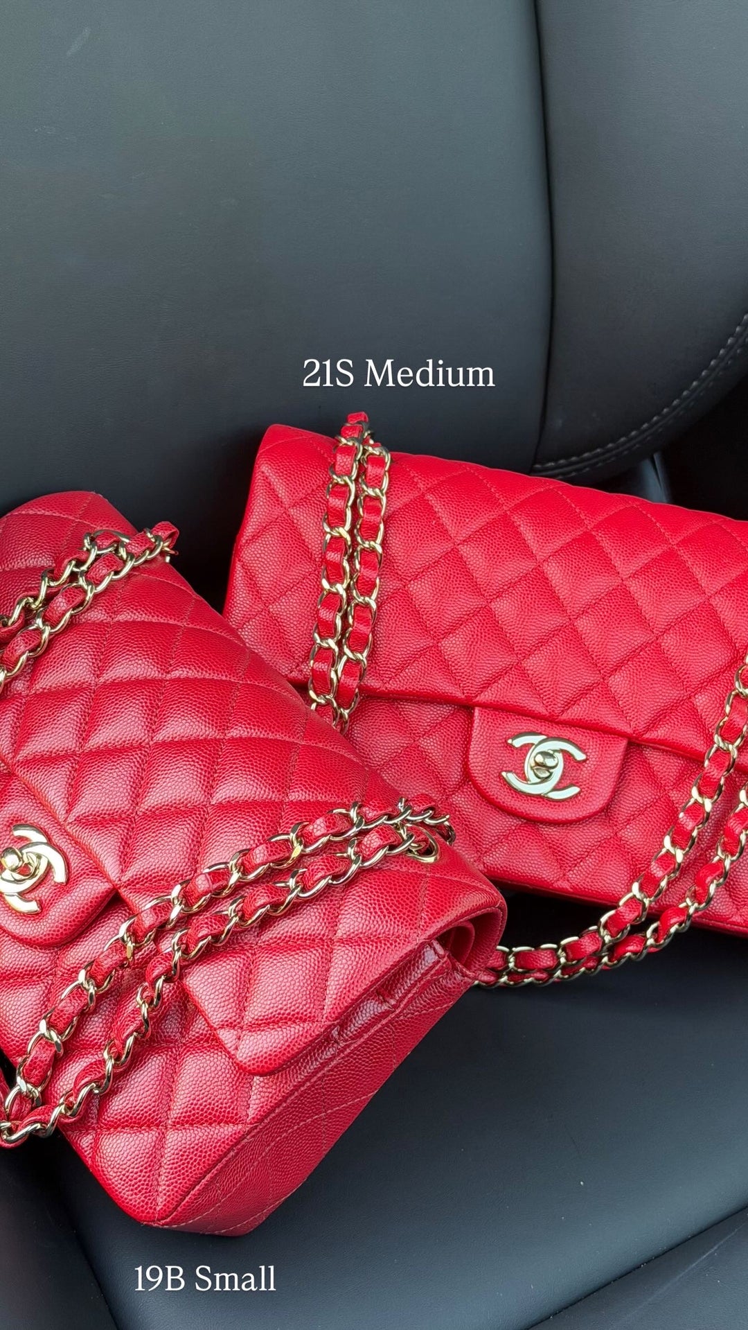 Chanel Medium Classic Double Flap Caviar Red Light Gold Hardware 2021
