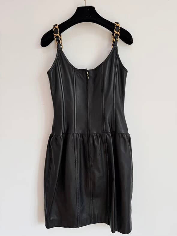Chanel 1993 Runway Extremely Rare Leather Dress