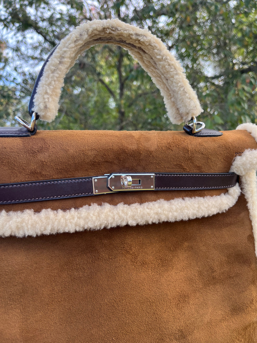 Hermes Shearling Teddy Kelly 35 PHW