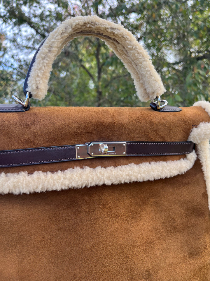 Hermes Shearling Teddy Kelly 35 PHW