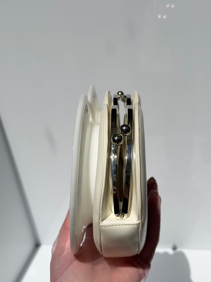Chanel White Plexiglass Brasserie Gabrielle Plate Minaudière Silver Hardware 2015
