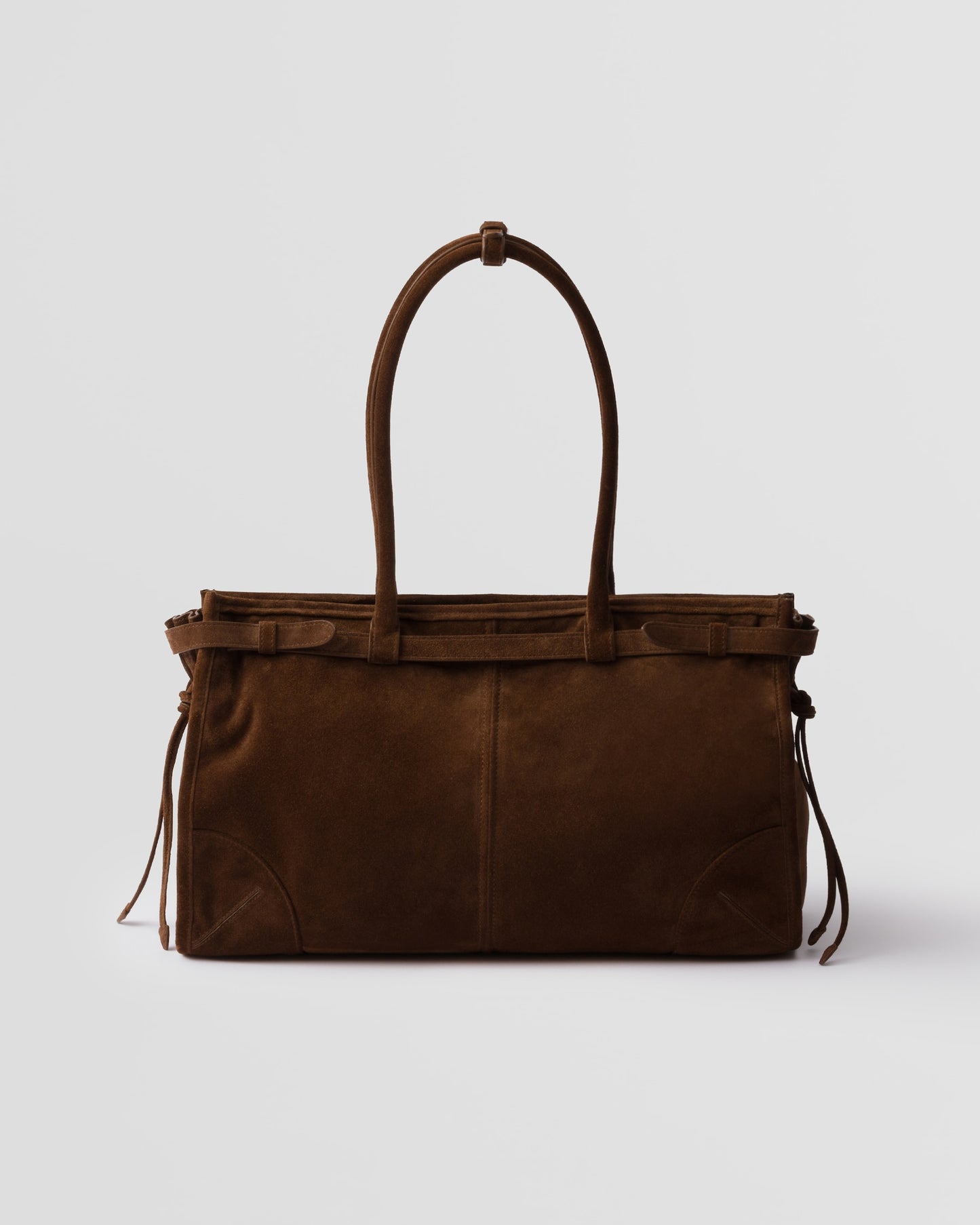 Prada Bonnie Large Brown Suede Handbag