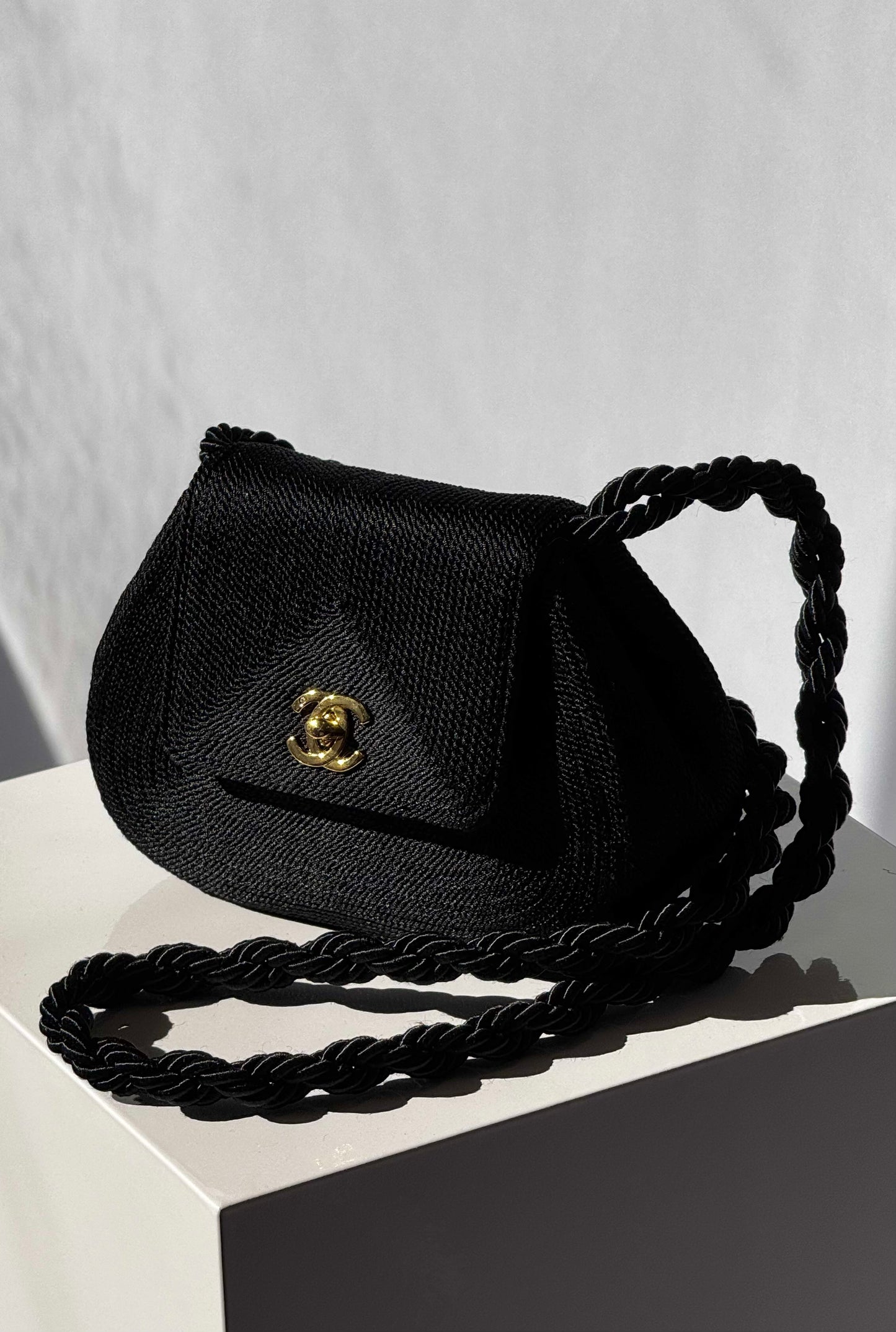 Chanel 1997 Limited Edition Black Cord Flap Bag