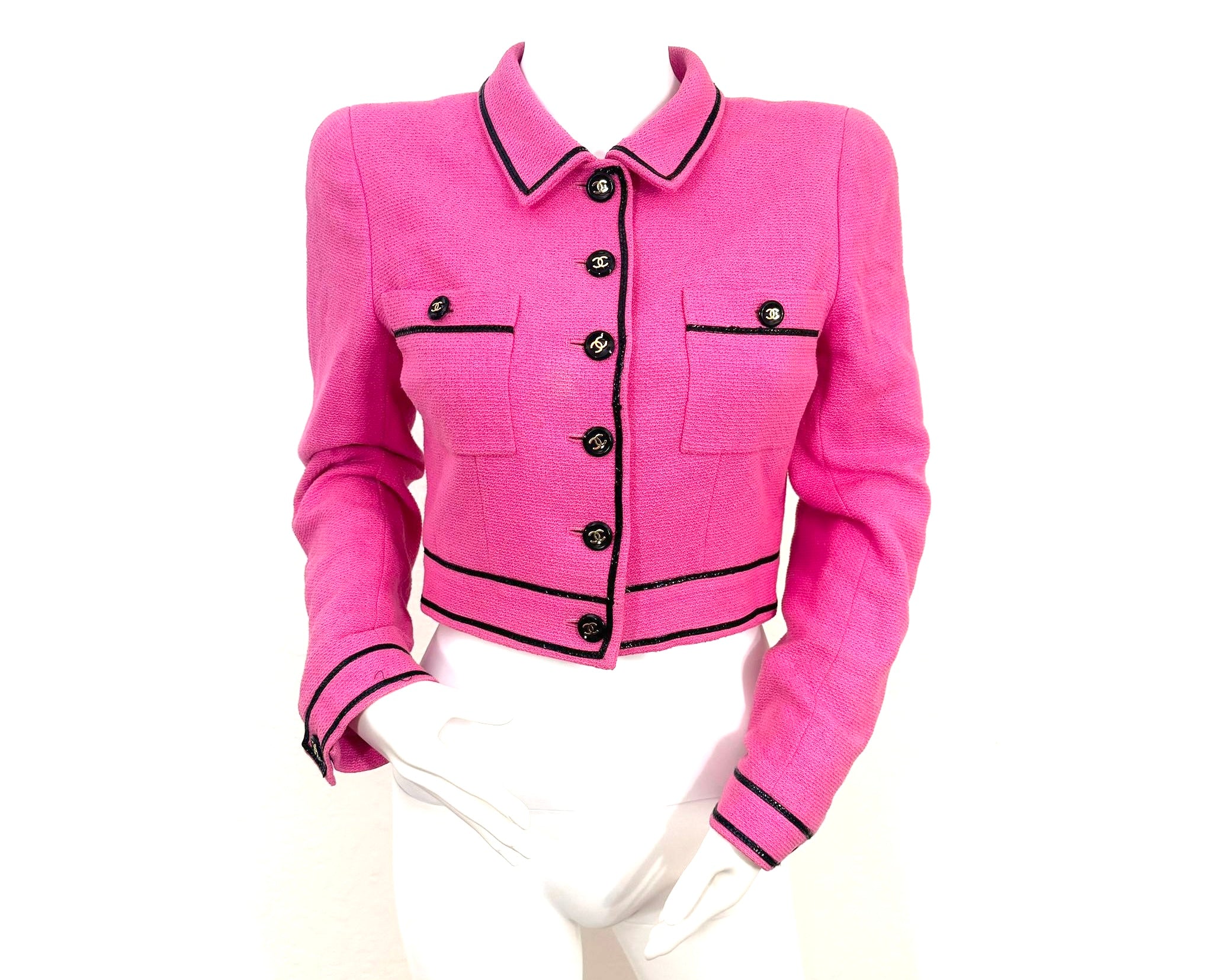 Chanel 95P Barbie Pink Cropped Jacket – Its A Luv Story