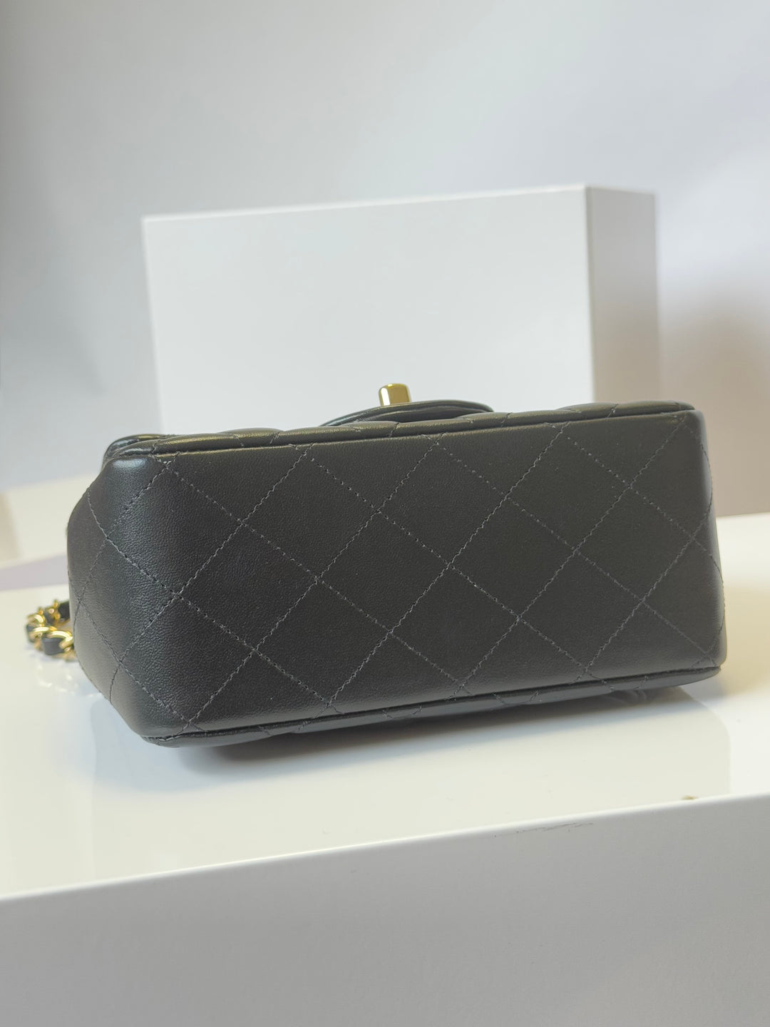 Chanel 2024 Black Mini Lambskin Square Flap Bag