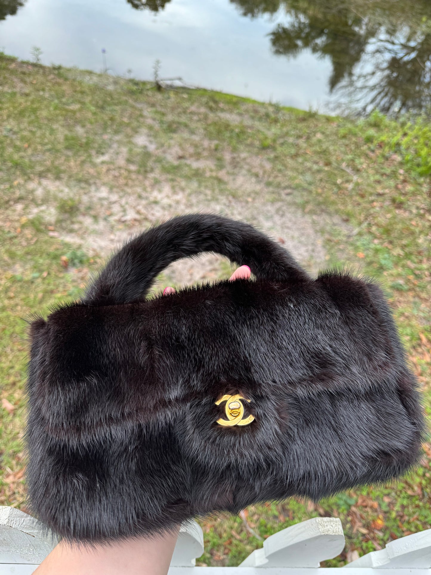 Chanel RARE 100% Genuine Mink Fur Kelly