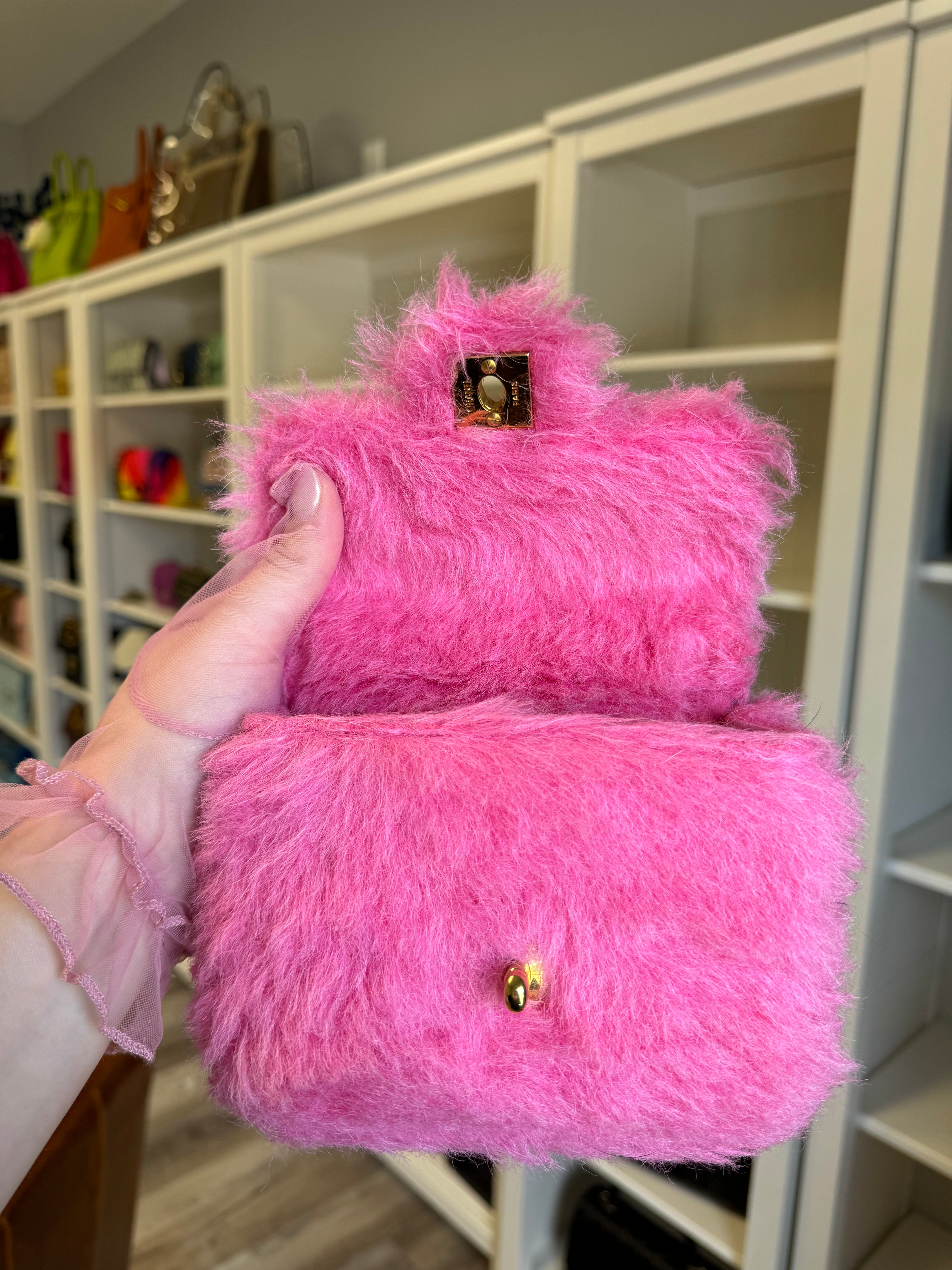 Chanel RARE 1994 Faux Fur Kelly Parent & Child Set – Its A Luv Story