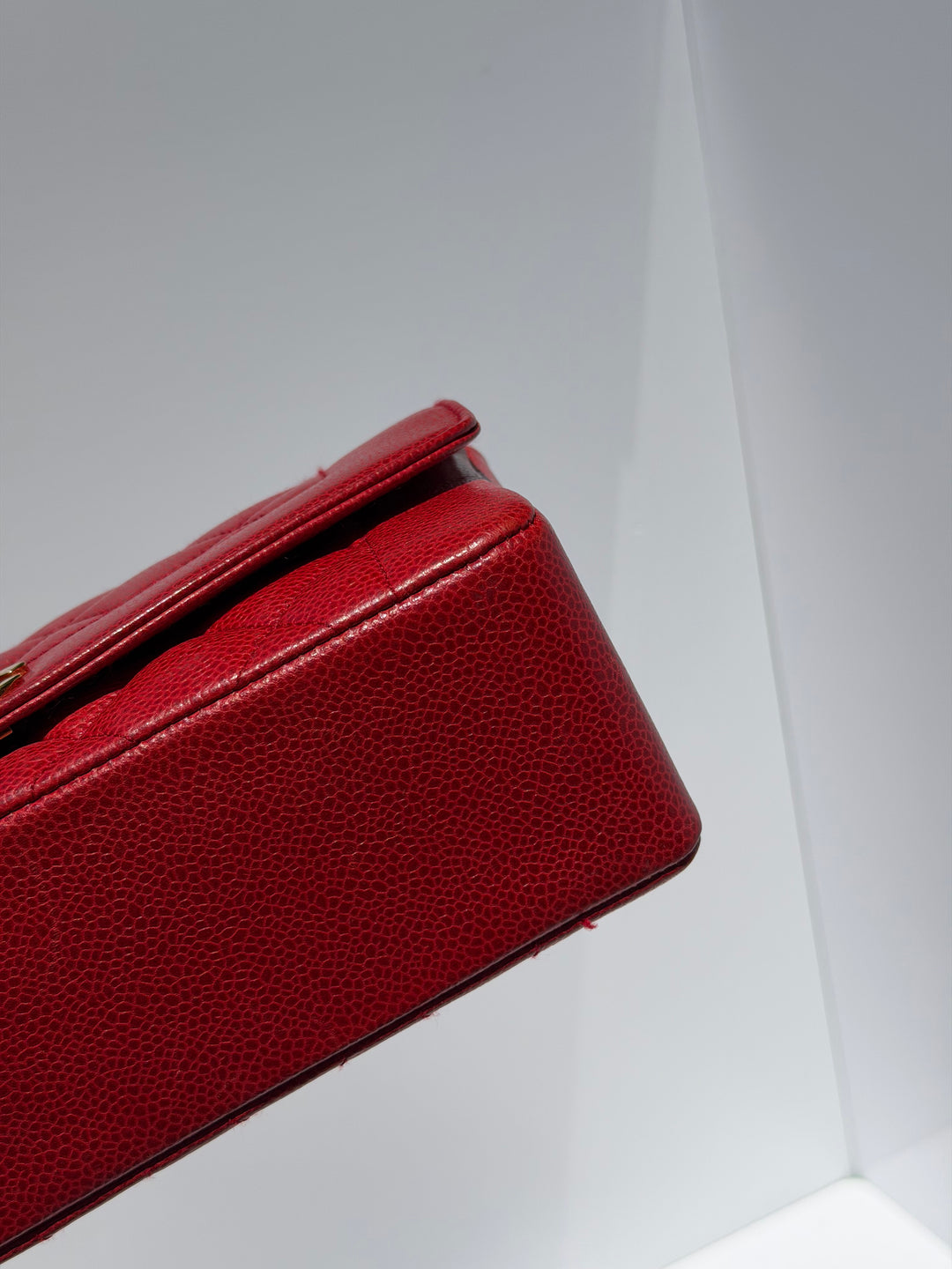 Chanel Small Diana Flap Bag Caviar Red 24K Plated Gold Hardware 1994