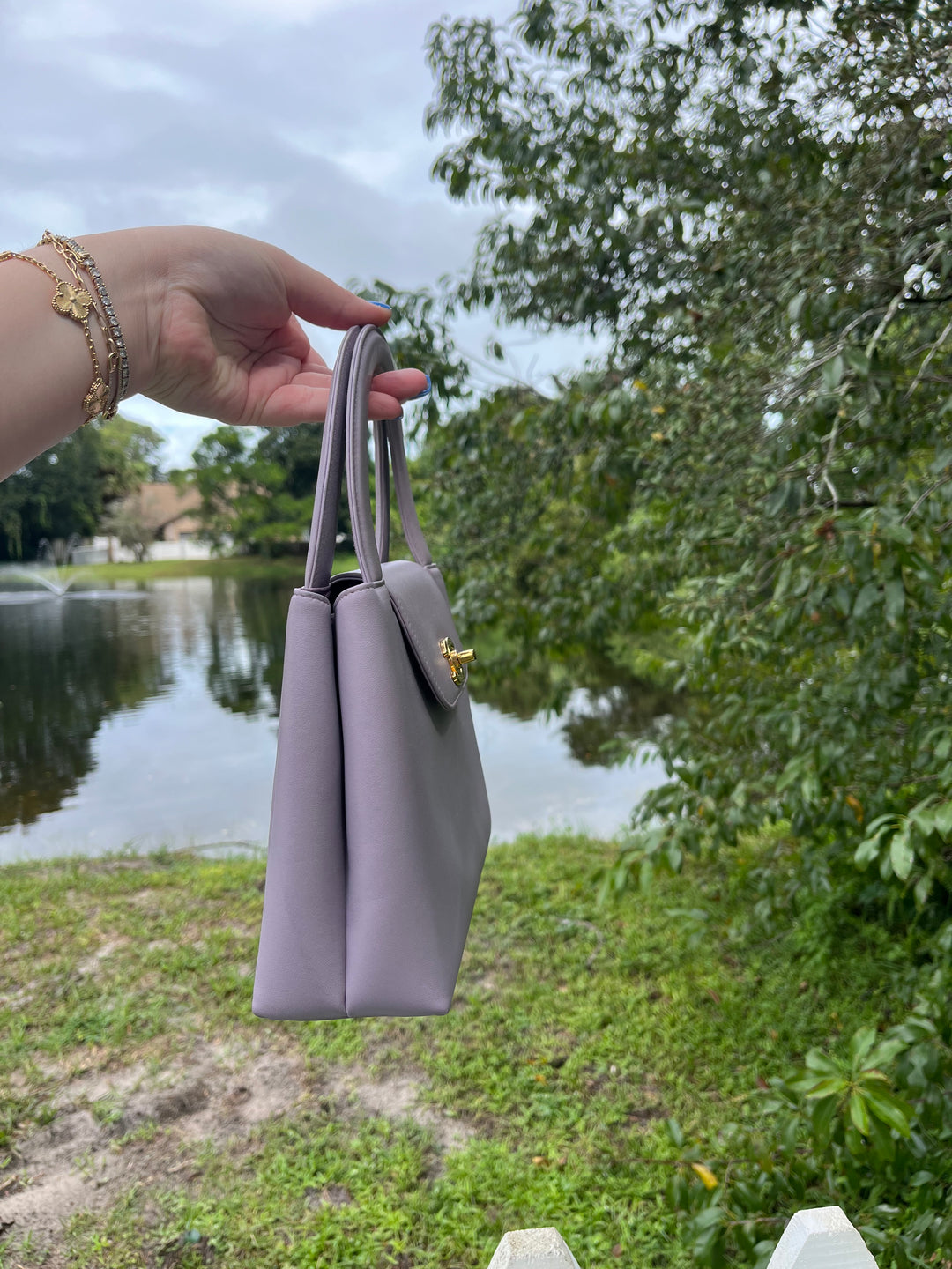 Chanel Vintage Medium Lilac  Lambskin Kelly Top Handle