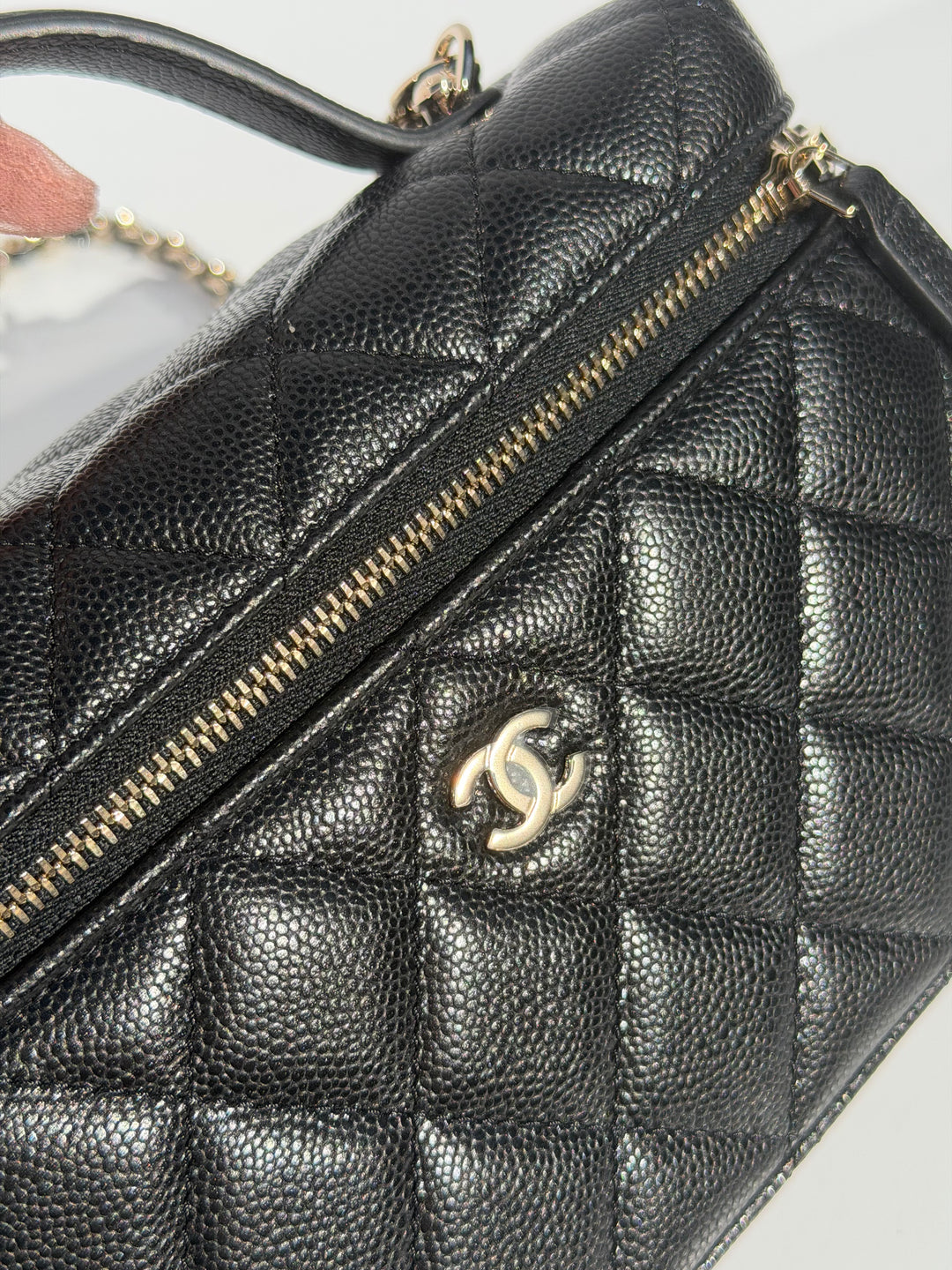 Chanel 25C Black LP Caviar Slim Vanity Bag