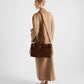 Prada Bonnie Large Brown Suede Handbag