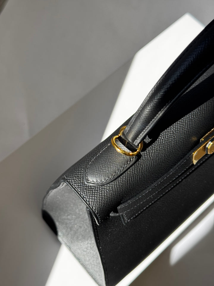 Hermes 2021 Black Noir Sellier Epsom Kelly 28