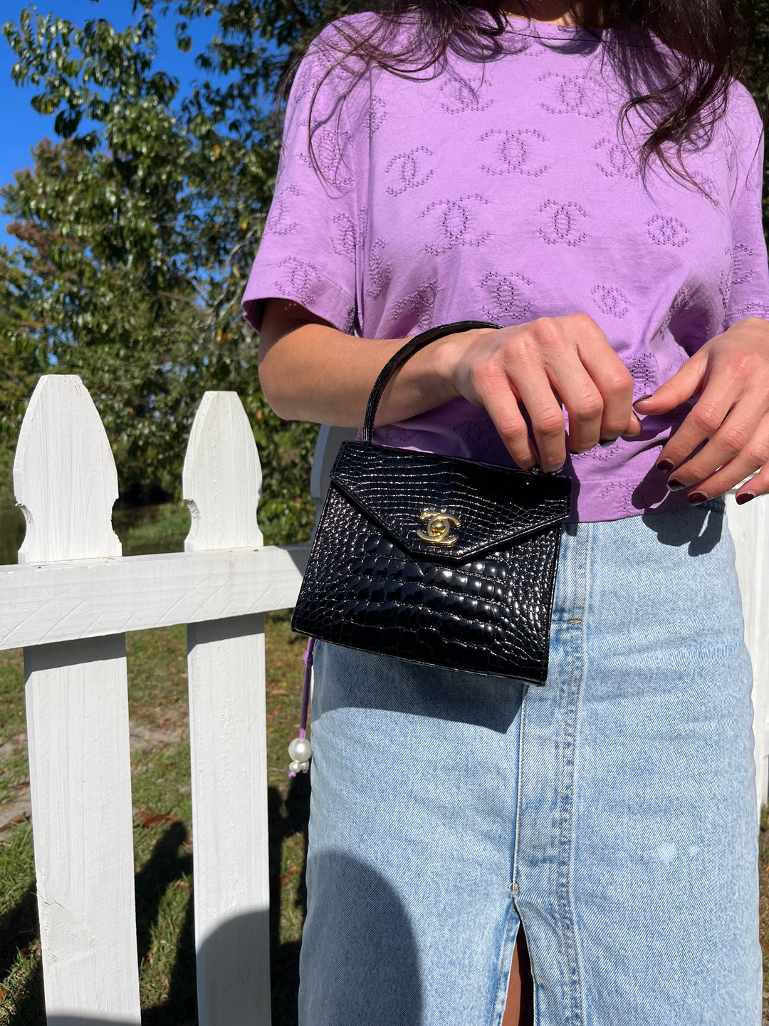 Chanel Vintage Mini Crocodile Kelly Flap Bag