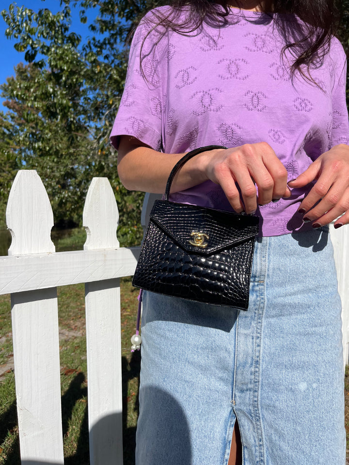 Chanel Vintage Mini Crocodile Kelly Flap Bag