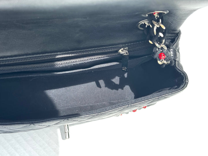 Chanel 2011 Black Ladybug Medium Lambskin Flap Bag