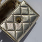 Chanel 1994 Vintage Metallic Gold Extra Mini Flap Bag