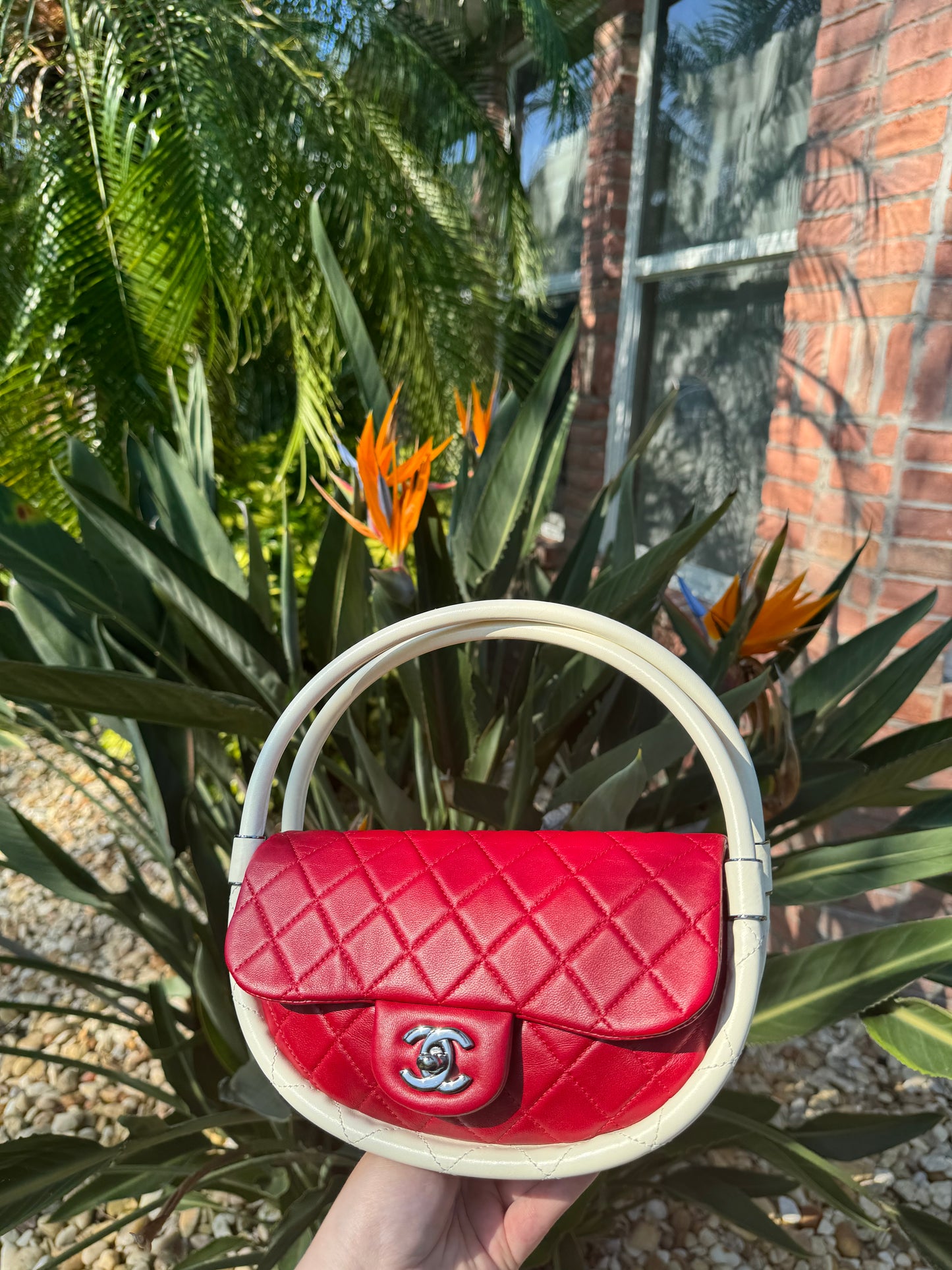 Chanel Runway Small Red Hula Hoop Bag