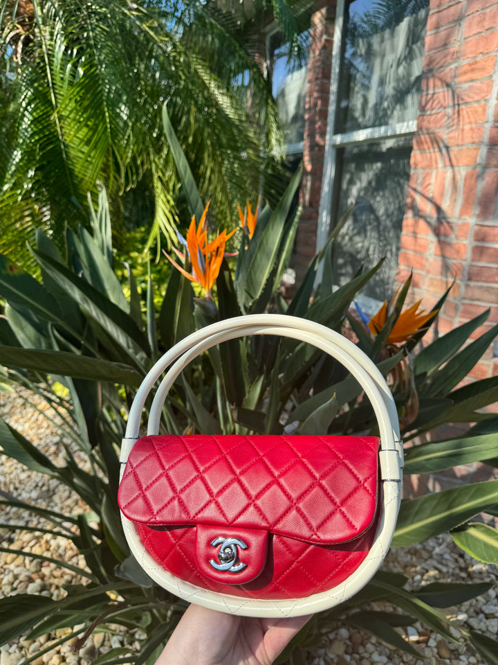 Chanel Runway Small Red Hula Hoop Bag