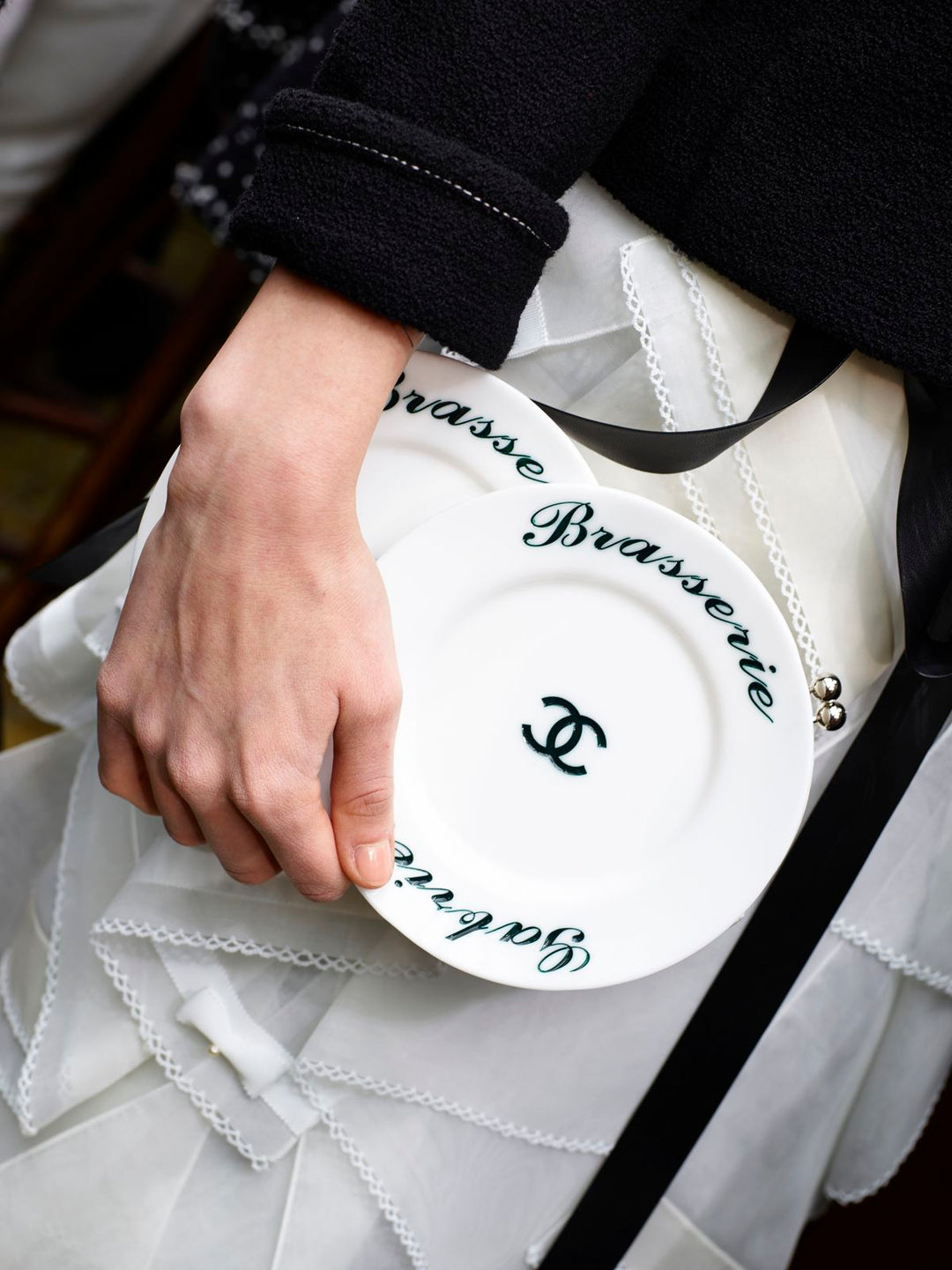 Chanel White Plexiglass Brasserie Gabrielle Plate Minaudière