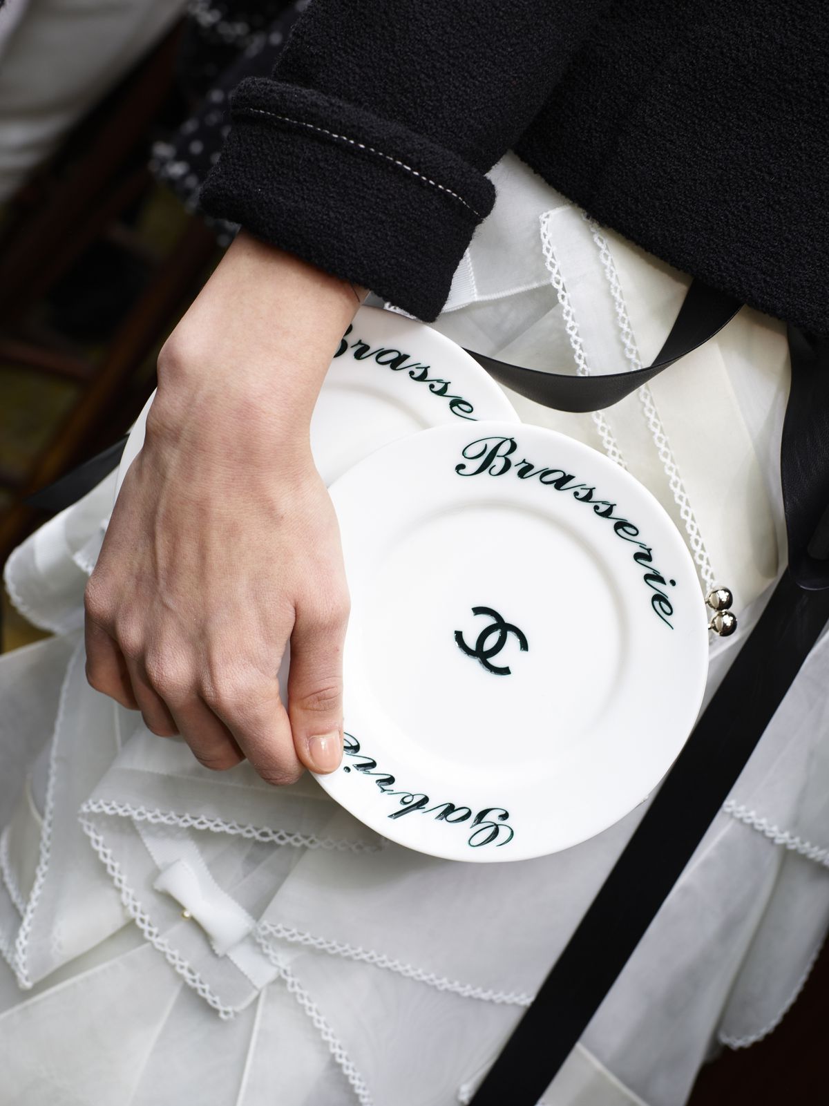 Chanel White Plexiglass Brasserie Gabrielle Plate Minaudière