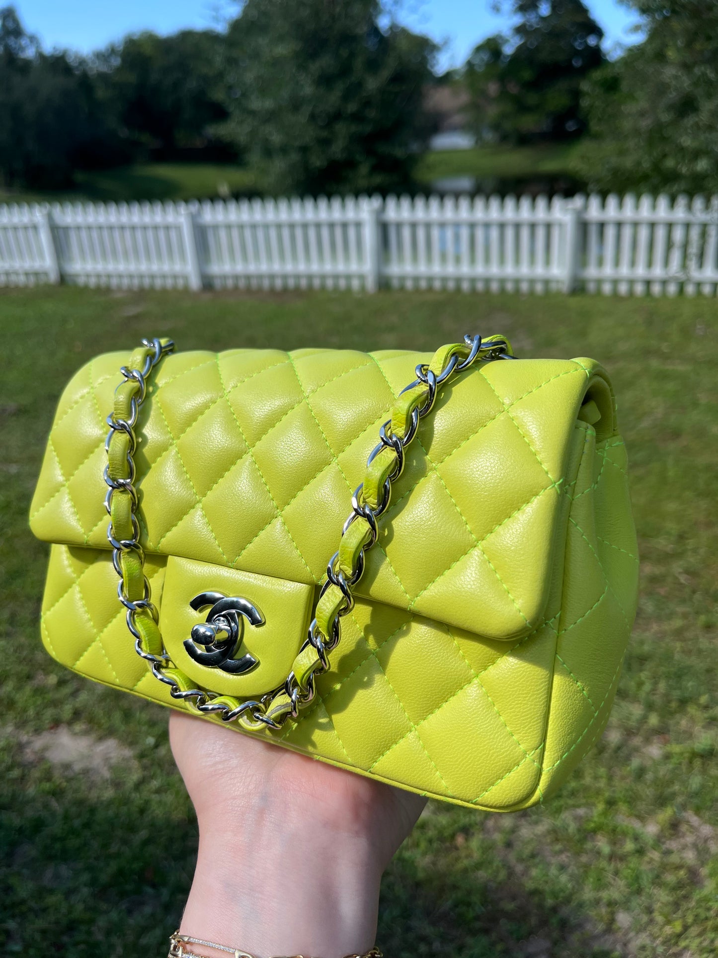 Chanel 21S Yellow Neon Mini Flap