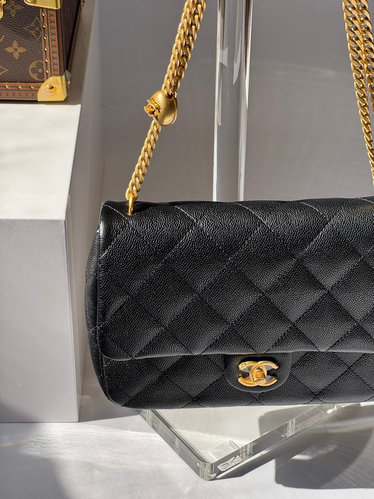 Chanel Black Medium Caviar Sweetheart Crush Flap Bag