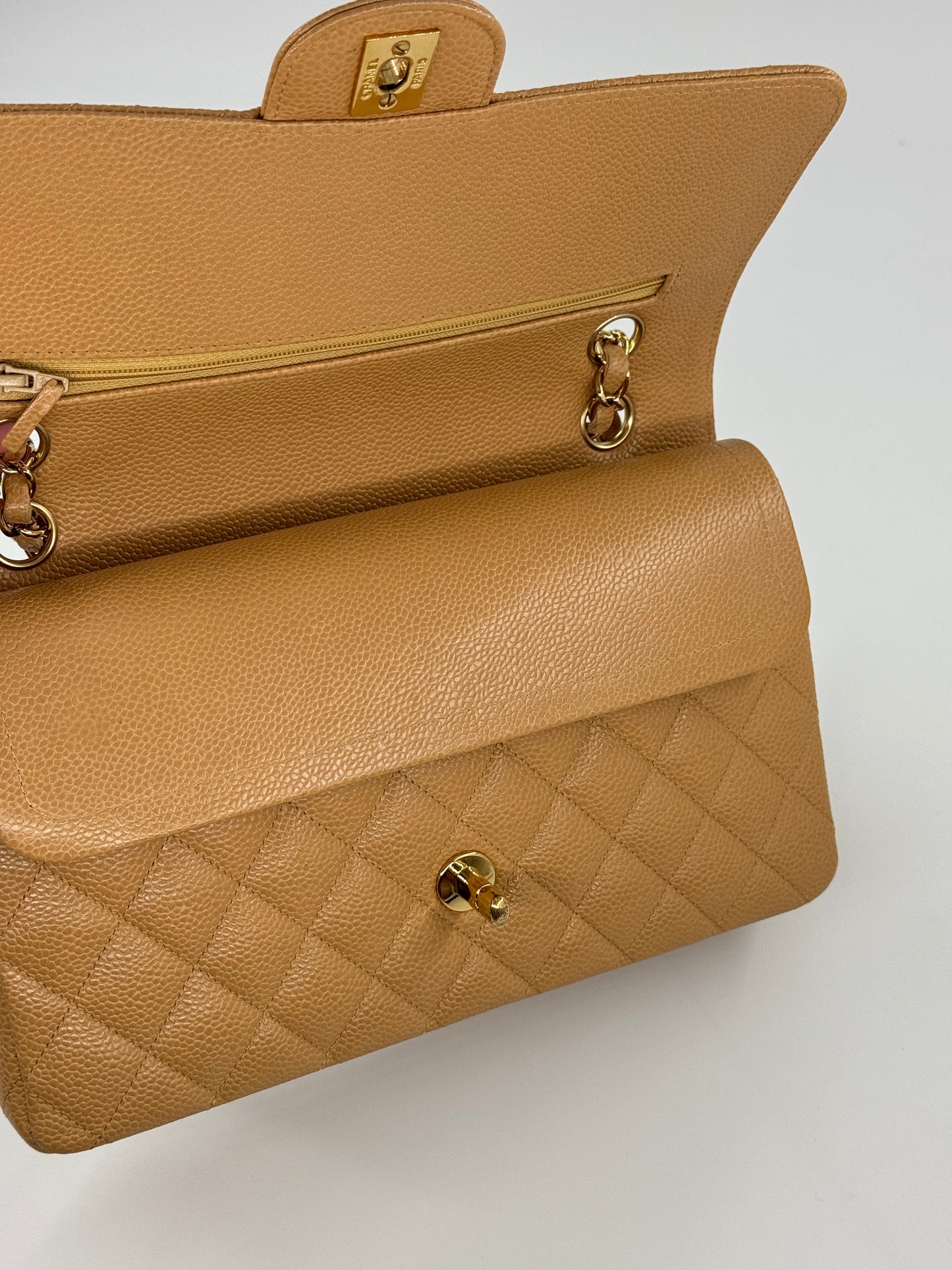 Chanel 2005 Medium Caramel Caviar Classic Flap