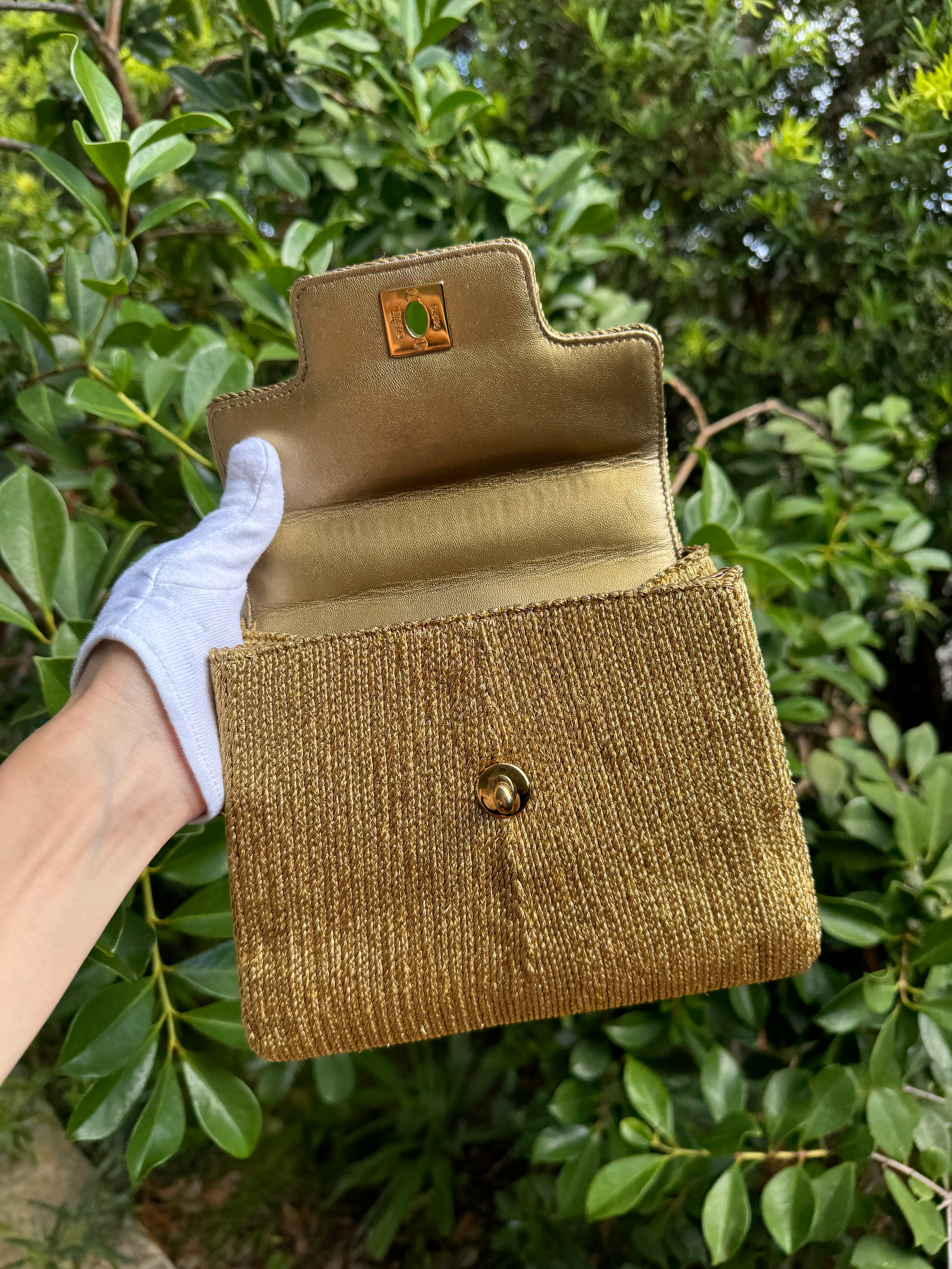 Chanel 1997 Silk Rope Gold Mini Top Handle – Its A Luv Story