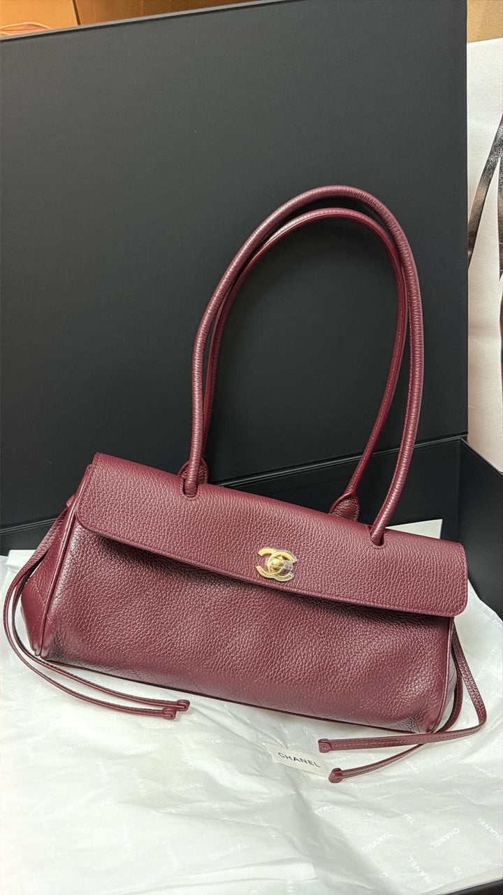 Chanel Urban Essentials Small Shopping Tote Burgundy Grained Calfskin Gold Hardware 2026