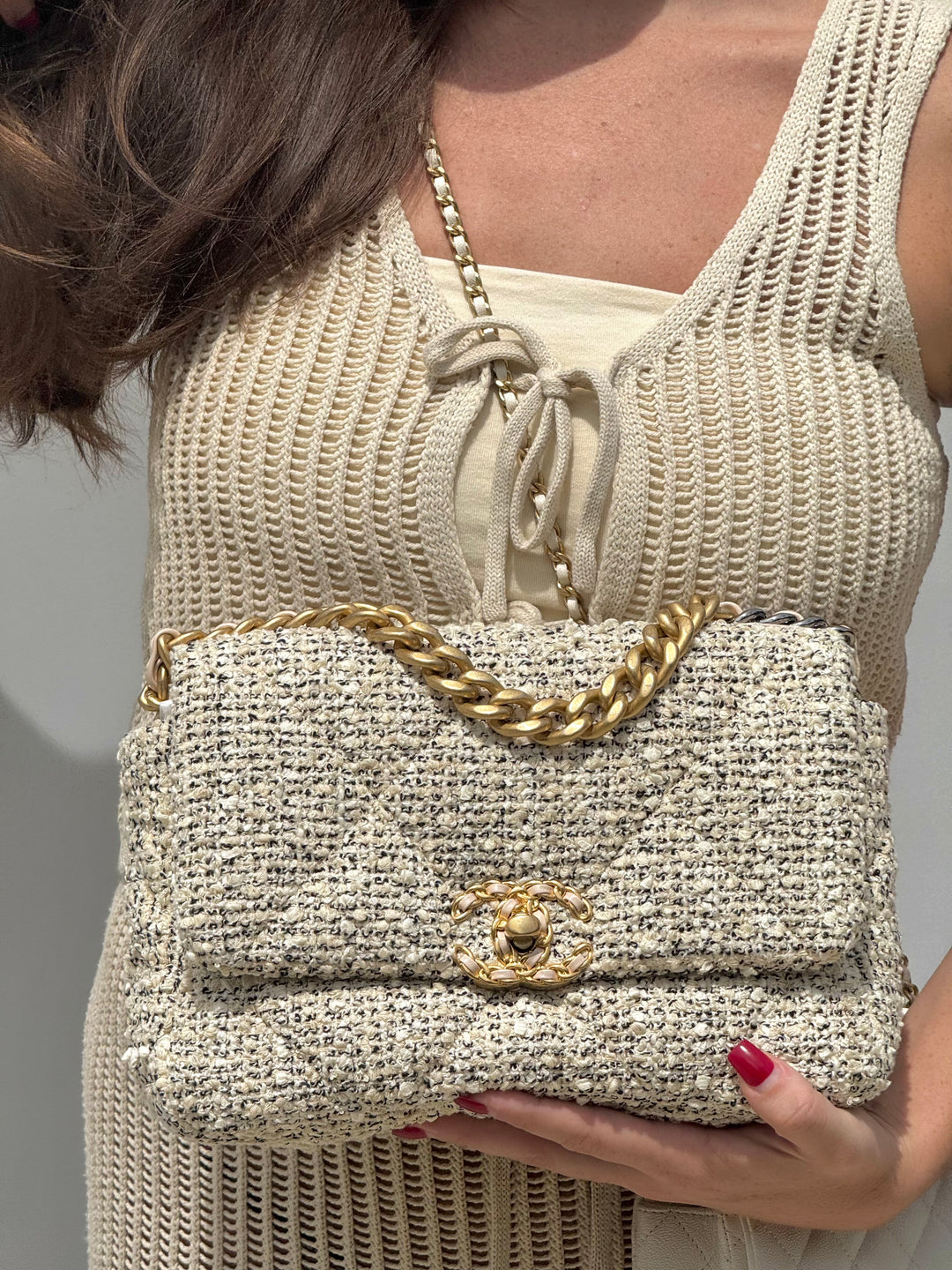 Chanel Small Houndstooth 19 Flap Bag