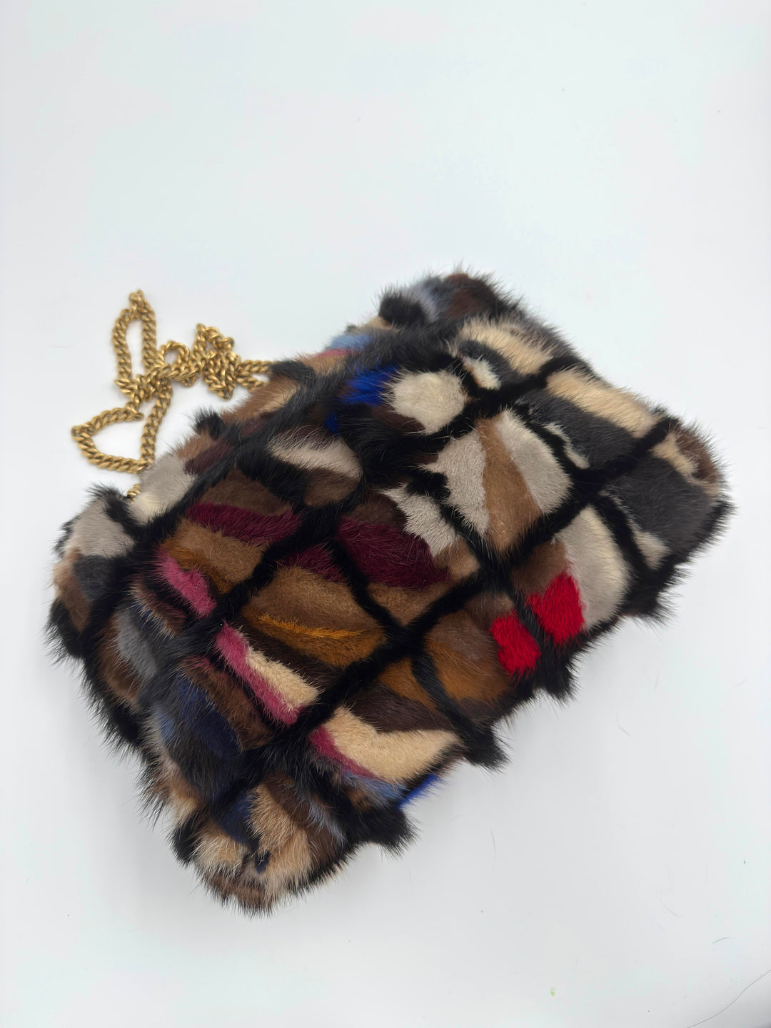 Chanel Multicolor Maxi Mink Fur Single Flap Bag