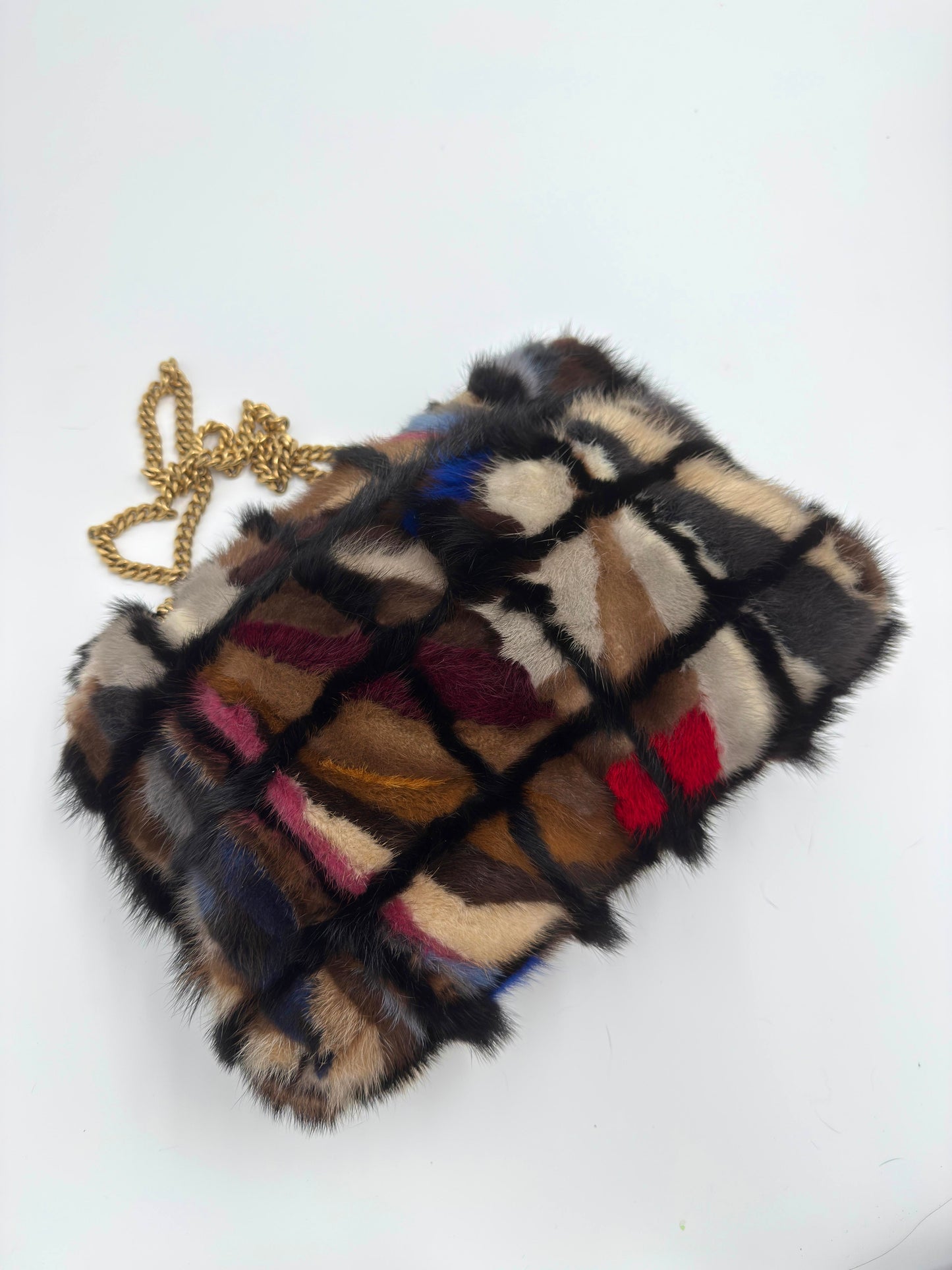 Chanel Multicolor Maxi Mink Fur Single Flap Bag