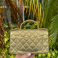 Chanel 21S Mini Metallic Gold Caviar Top Handle