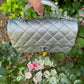 Chanel 21S Mini Metallic Silver Caviar Top Handle