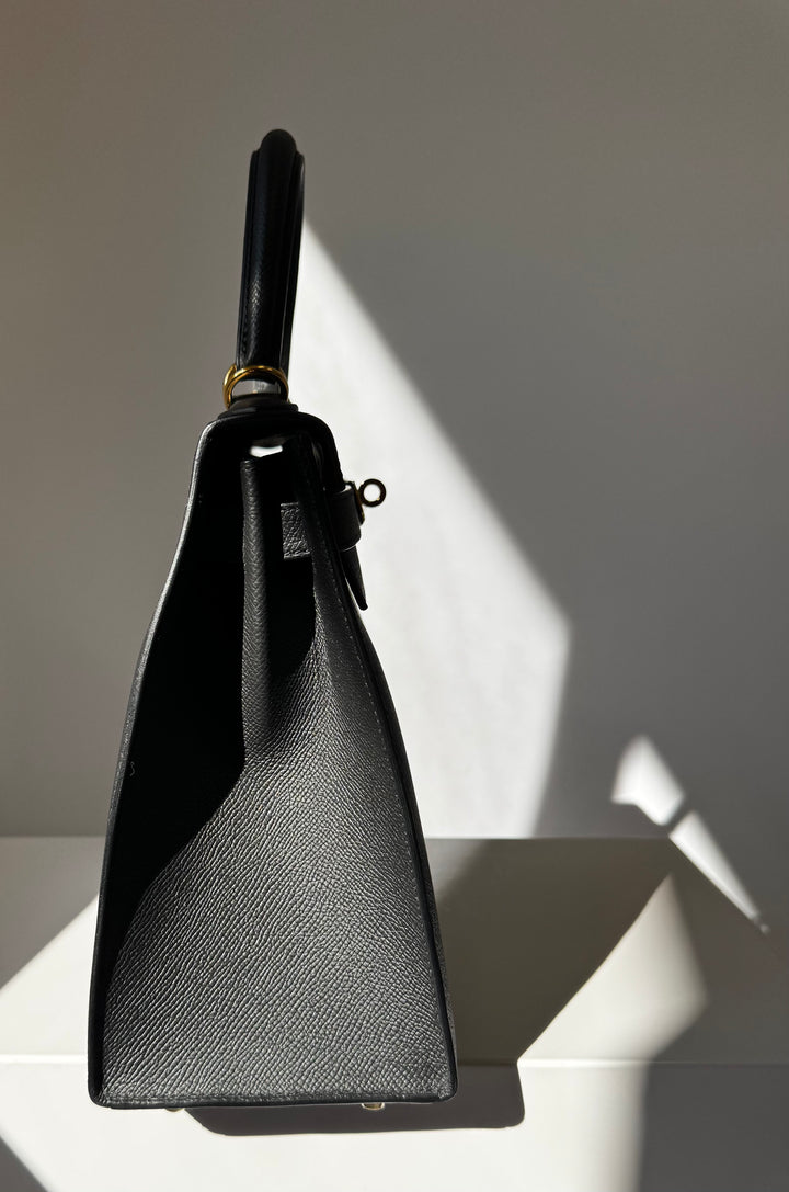 Hermes 2021 Black Noir Sellier Epsom Kelly 28