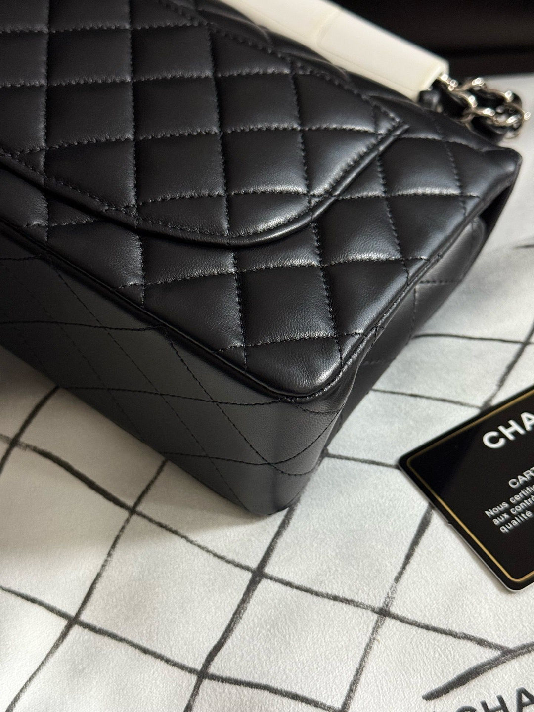 Chanel Small Classic Double Flap Lambskin Black Silver Hardware 2020