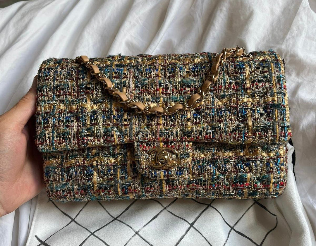 Chanel 19A Gold Metallic Medium Egypt Flap Bag