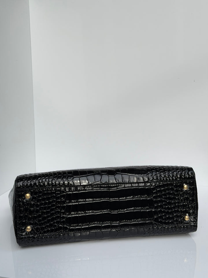 Chanel Small Shopping Bag Crocodile Embossed Calfskin Black 2026