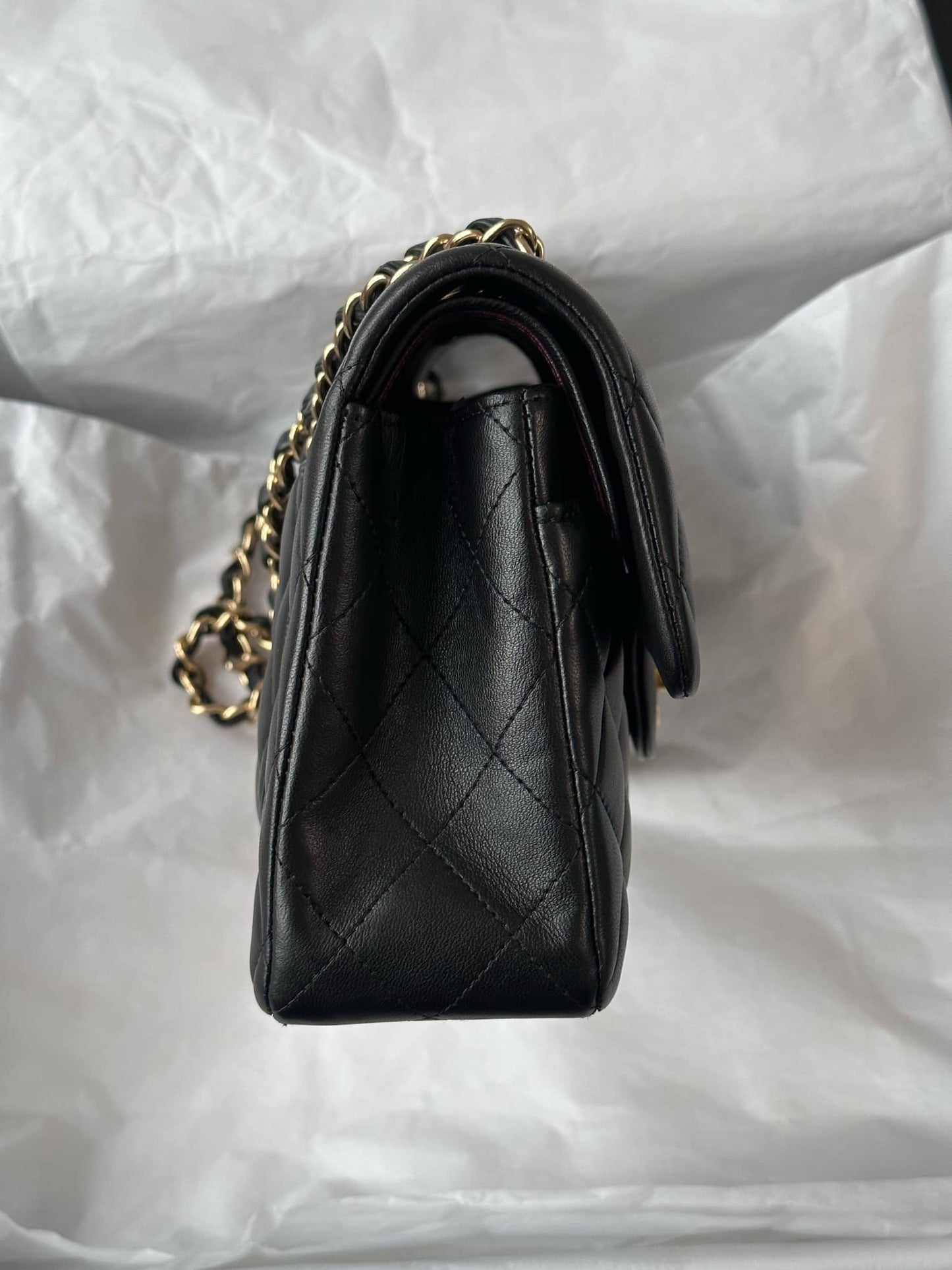 Chanel Small Black Lambskin Classic Flap Bag + GHW