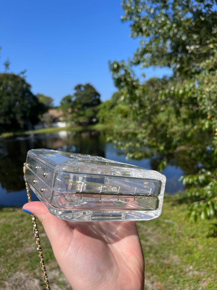 Chanel 2015 CLEAR PLEXIGLASS DUBAI BY NIGHT GAS CAN MINAUDIERE