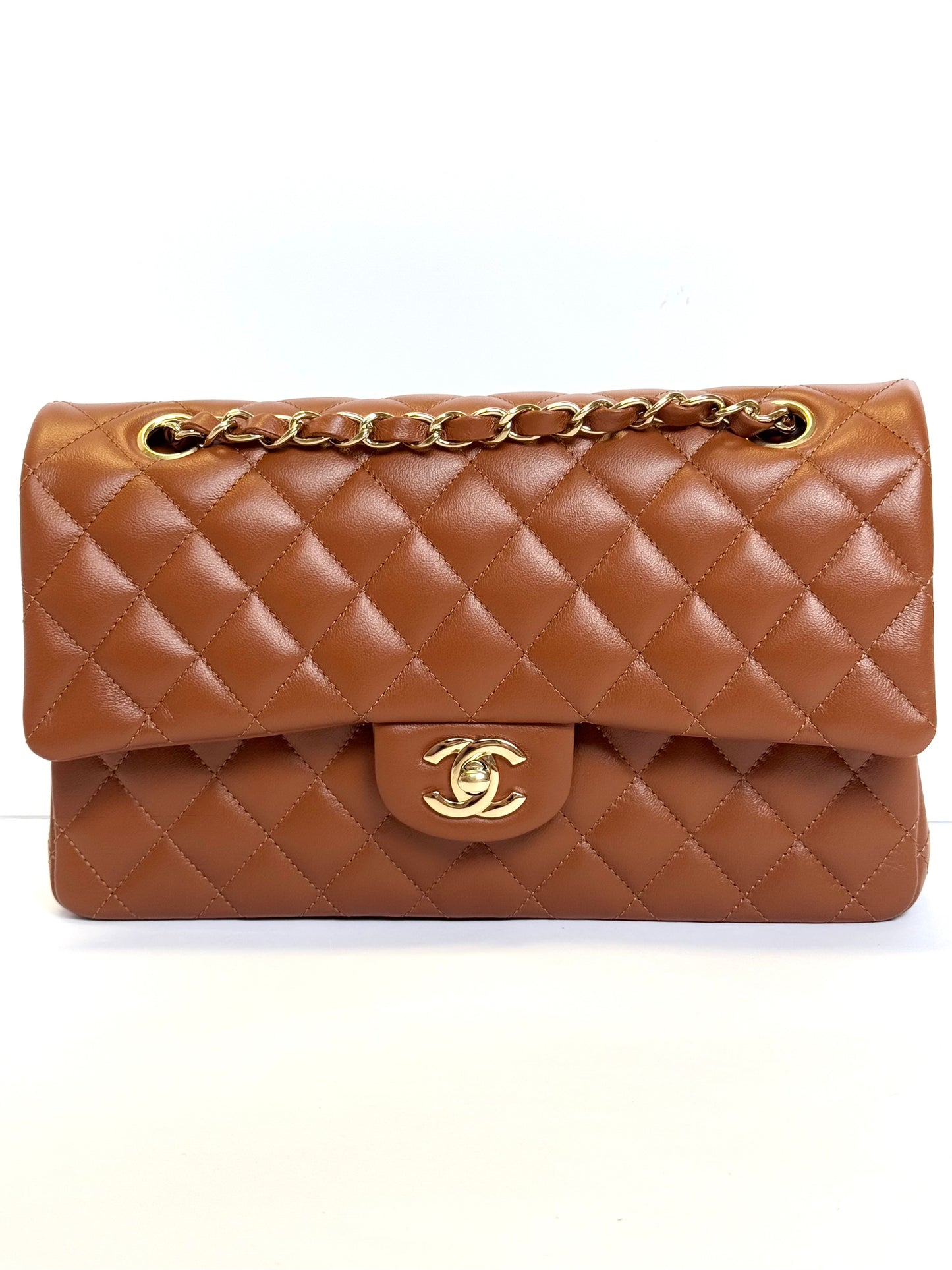 Chanel 21P Caramel Medium Lambskin Flap Bag