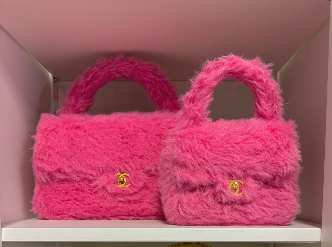 Chanel RARE 1994 Faux Fur Kelly Parent & Child Set – Its A Luv Story