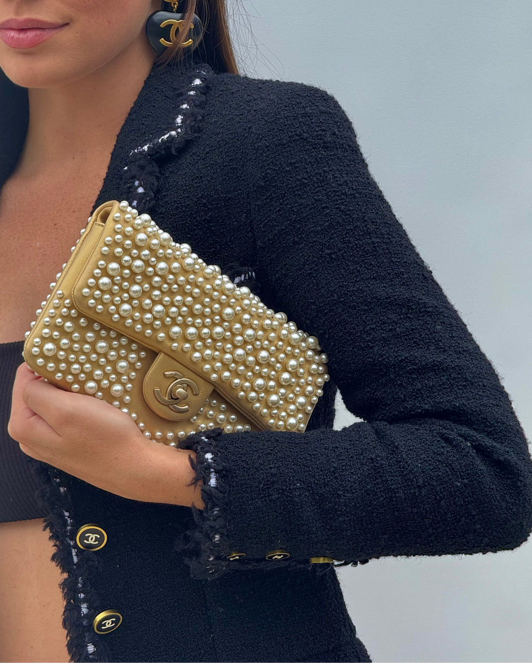 Chanel Paris Dubai Gold Metallic Pearly WOC